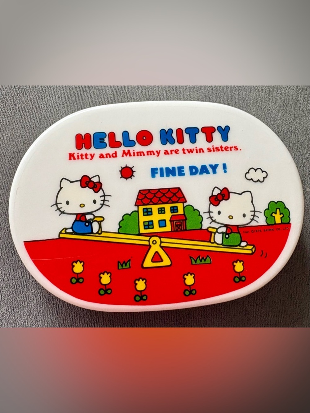 Sanrio Hello Kitty Lunch Box School Playground Vintage 1976 Mimmy Vintage Rare